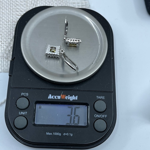 Epiphany Diamonique Yellow Stone Lever-Back Earrings – Vintage Sparkling Beauty - Picture 16 of 16